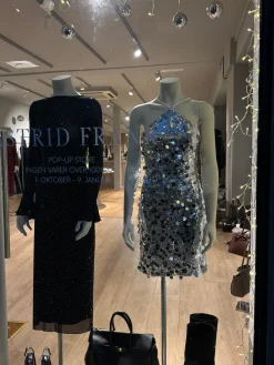 Angela glitter bluse sort