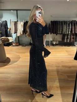 Angela glitter nederdel sort