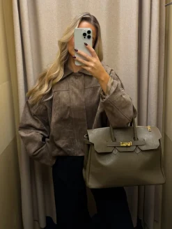 Anna bomberjakke lysebrun