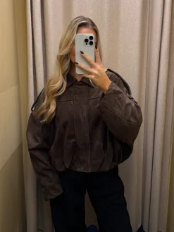 Anna bomberjakke mørkebrun