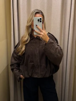 Anna bomberjakke mørkebrun