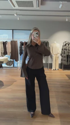 Celine skjorte mørkebrun