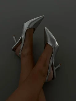 Emilie stiletter sølv