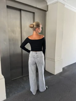 Freya jeans straight Lysegrå