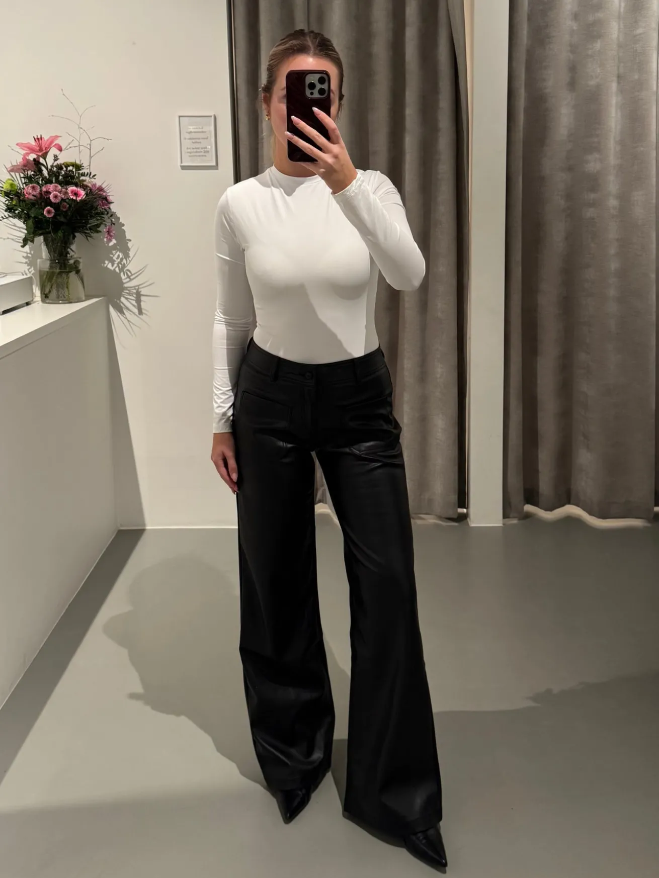 Frida PU bukser sort tall