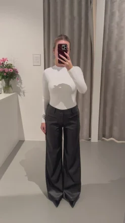 Frida PU bukser sort tall