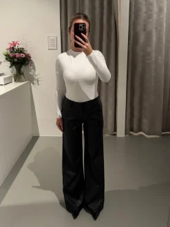 Frida PU bukser sort tall