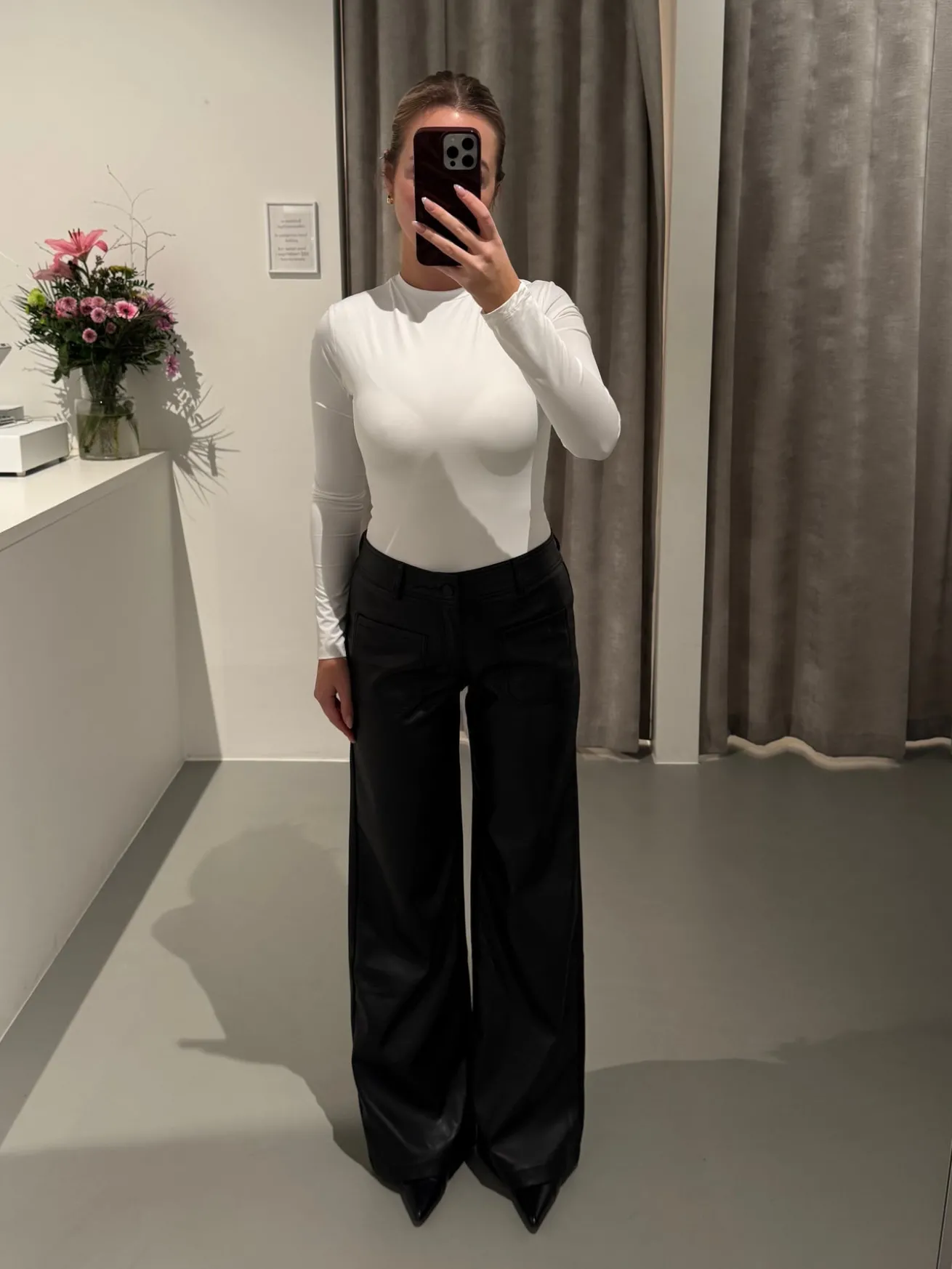 Frida PU bukser sort tall