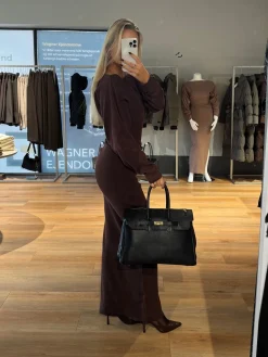 Jenny strikkjole mørkebrun