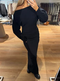 Jenny strikkjole sort