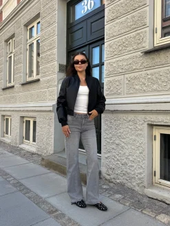 Kaia jeans flare mørkegrå