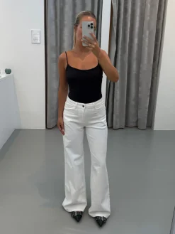 Laura jeans regulær hvid