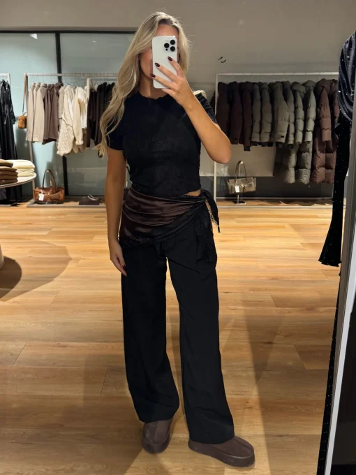 Lina tørklæde mørkebrun