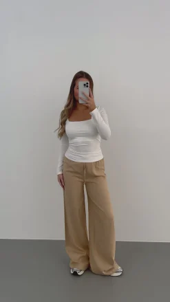 Line bukser lysebrun tall