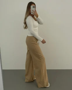 Line bukser lysebrun tall