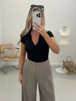 Malou t-shirt bodystocking sort