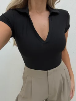 Malou t-shirt bodystocking sort