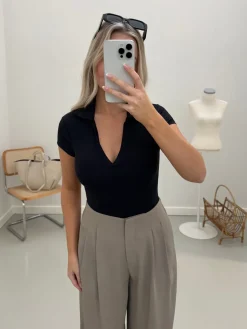 Malou t-shirt bodystocking sort