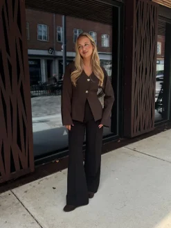 Mia blazer mørkebrun