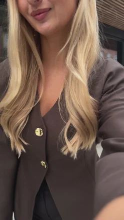 Mia blazer mørkebrun