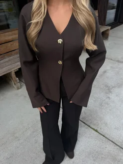 Mia blazer mørkebrun