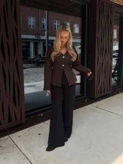 Mia blazer mørkebrun