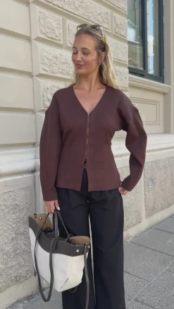 Mikela bluse mørkebrun