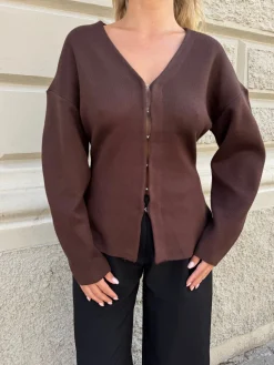 Mikela bluse mørkebrun