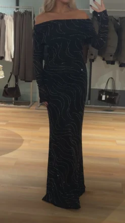 Nicole glitter kjole sort