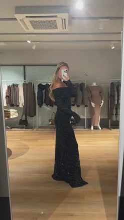 Nicole glitter kjole sort