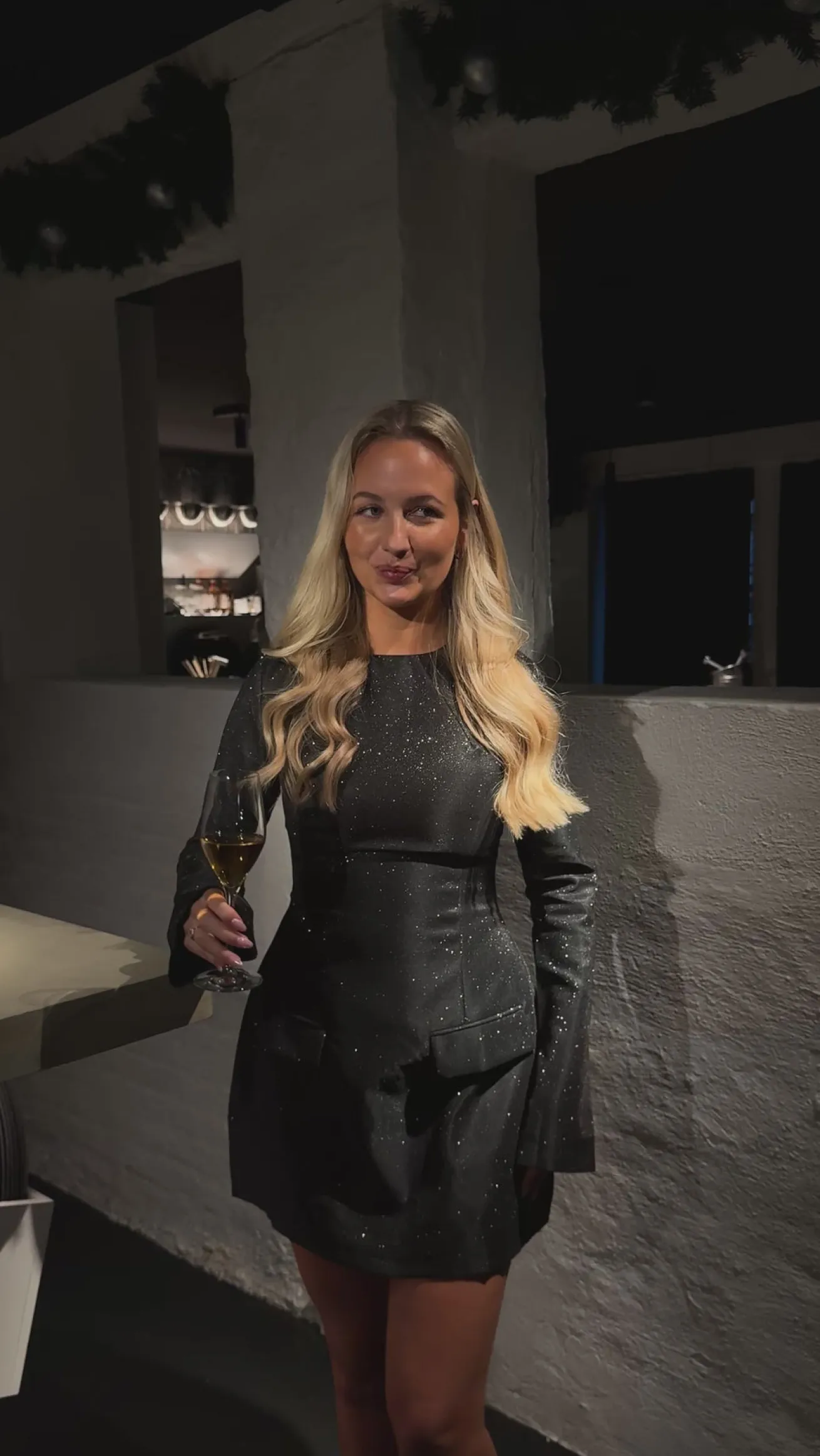 Ophelia glimmerkjole sort