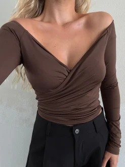 Sienna bluse mørkebrun