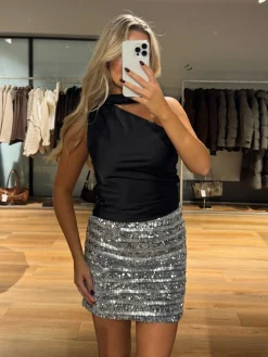 Teresa glimmer nederdel sølv