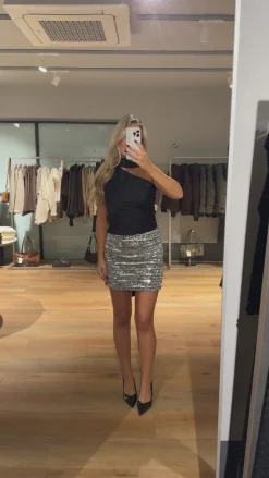 Teresa glimmer nederdel sølv