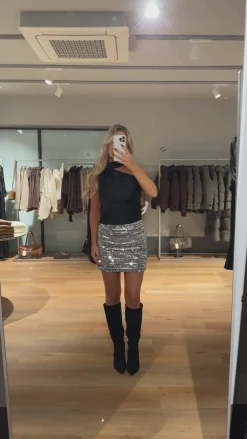 Teresa glimmer nederdel sølv